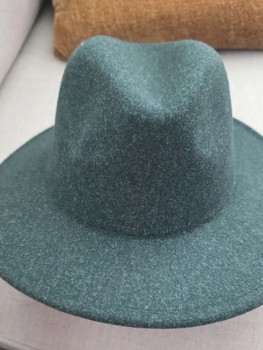 Fadivo New York Dark Green Felt Wide Brim Fedora Hat NWT